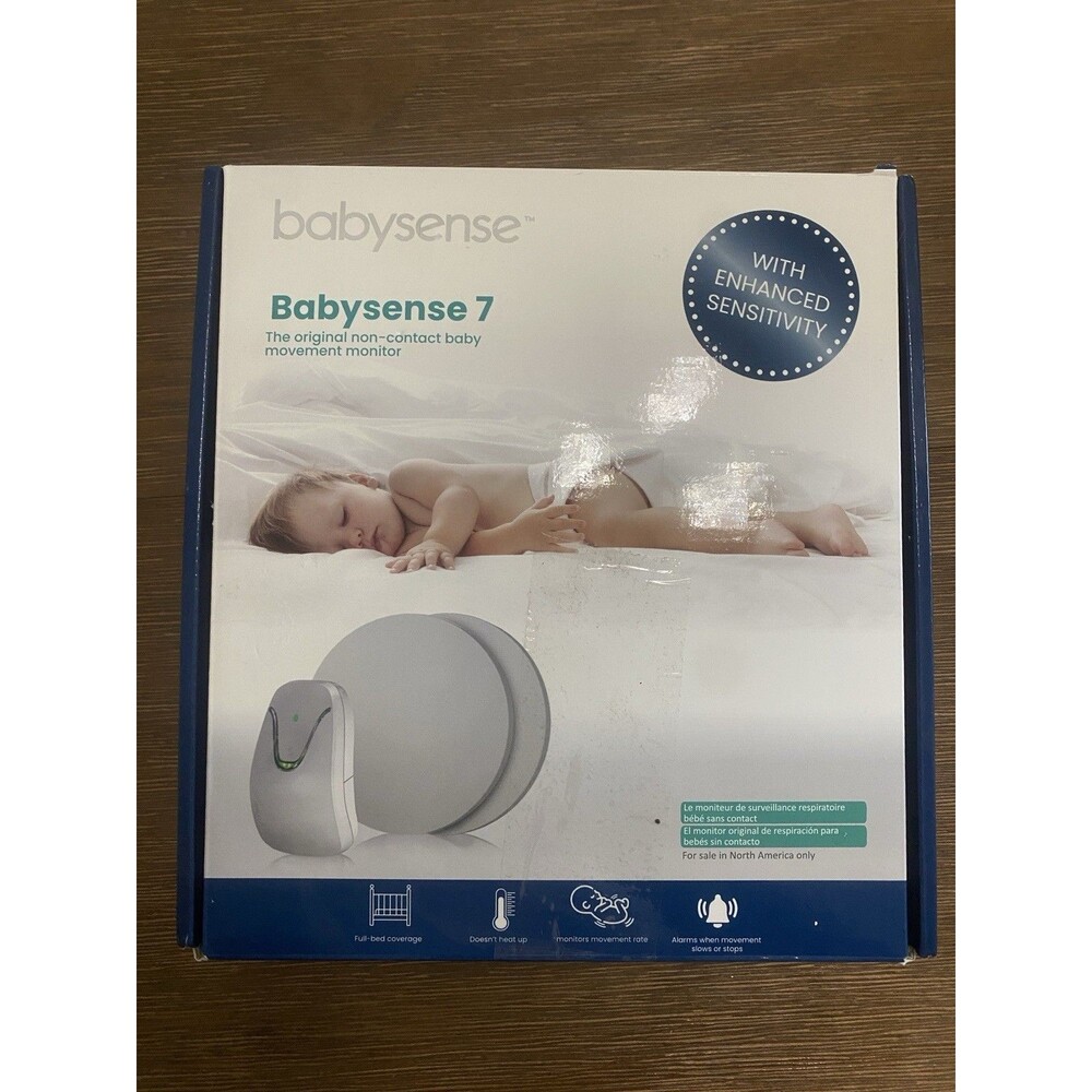 BabySense 7 Movement Baby Monitor - White (BSN-BS7) - New Open Box